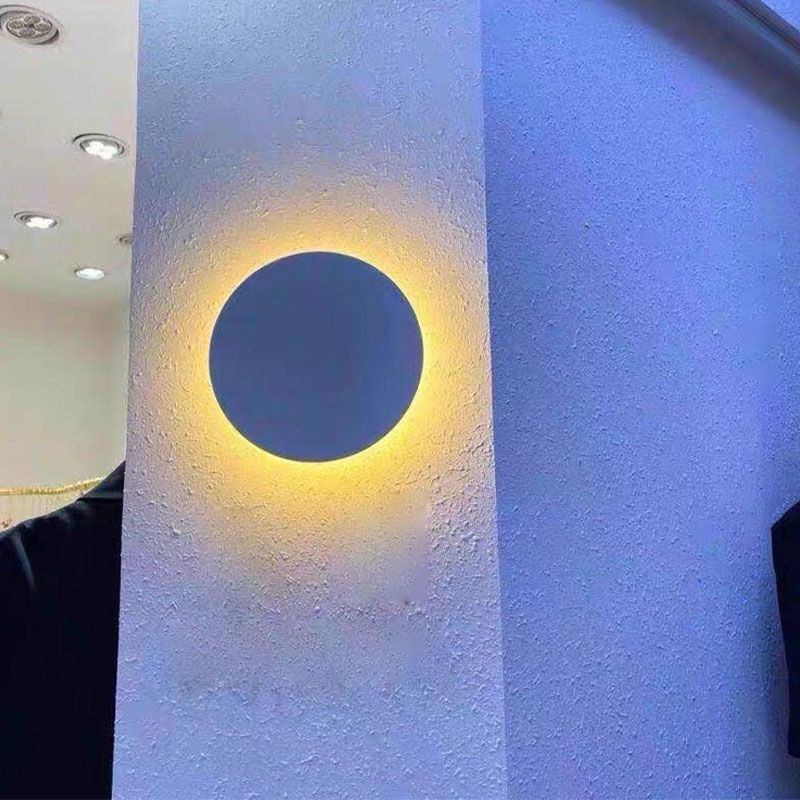Lampada a parete circolare Moderna lampada montata a parete a 1 luce con tonalità di cemento