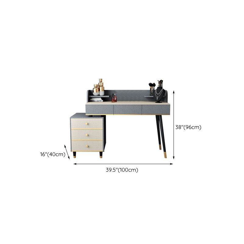 15.74" Wide Make-up Vanity with Drawer Modern Style Wooden Makeup Table