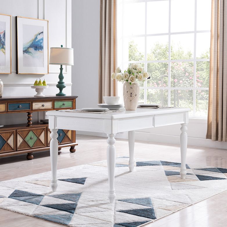Rubberwood massief hout 4-voet eettafel Midcentury stijl eettafel, 55 "x 31,5" x 30 "