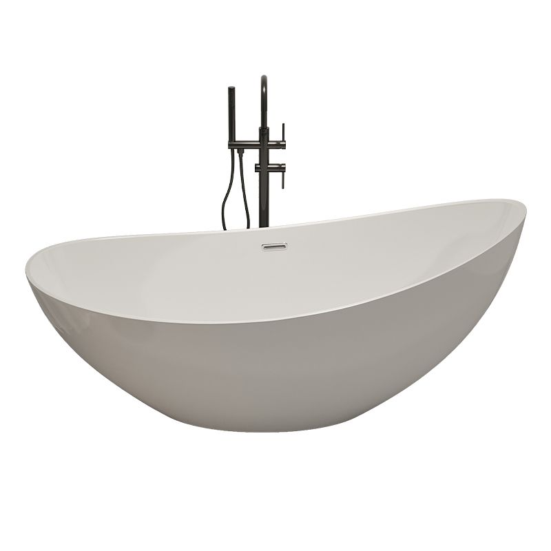 Modern Ellipse Acrylic Bathtub Freestand Soaking Bathtub with Drain Bath Tub