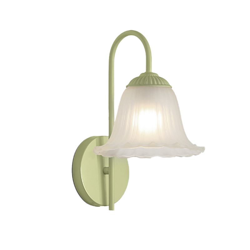 Modern Metal Wall Sconce Flower Shape Wall Light with Glass Shade for Living Room