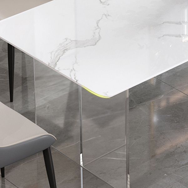Designer Style 1/3/4/5 Pieces Dining Set Sintered Stone Dining Table with Leather Chairs