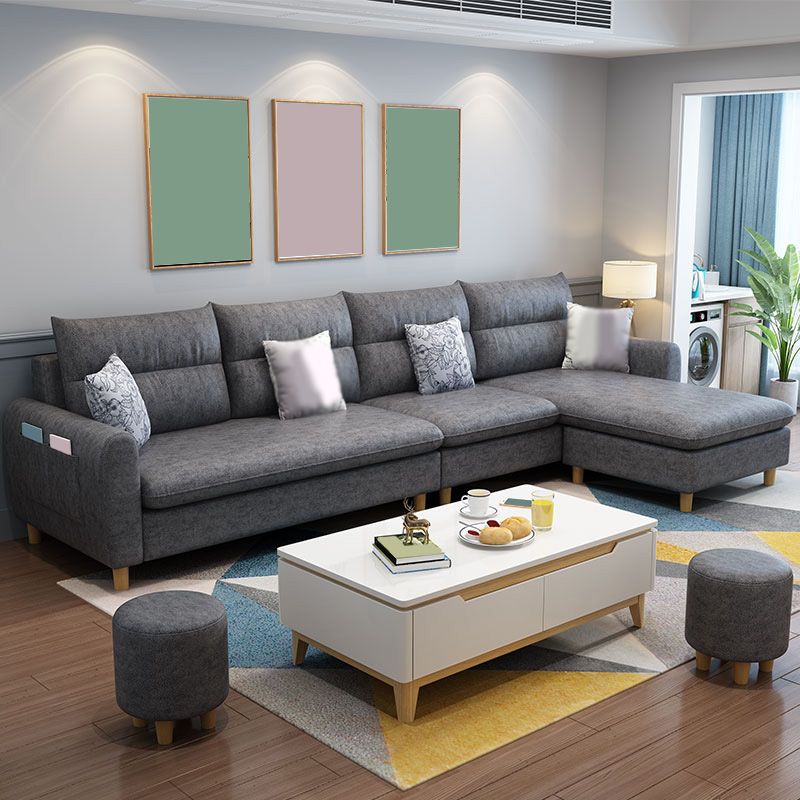 106.3" W √ó 55.9" D √ó 33.5" H High Back Square Arm Sectional with Storage