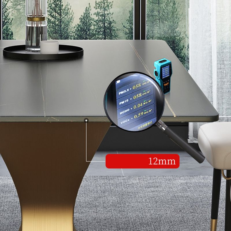 Luxury 1/2/5/ Pieces Dining Set Sintered Stone Dining Table Set with Leather Chairs