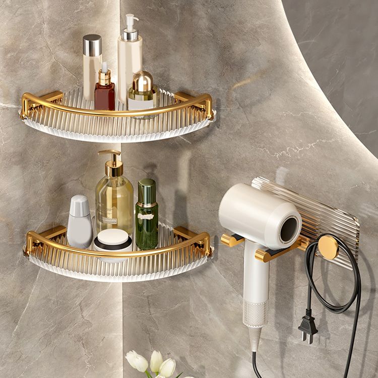 Modern Golden Bathroom Accessory As Individual Or As a Set with Bath Shelf
