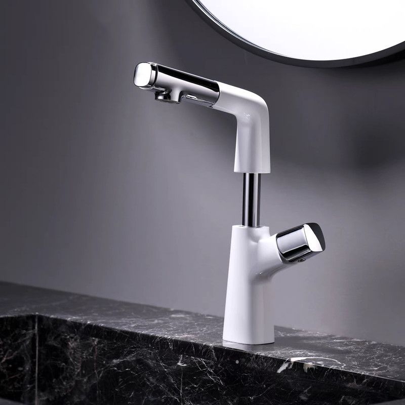 Contemporary Vessel Faucet Pull-out Faucet with One Knob Handle