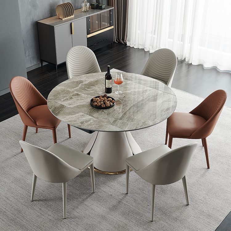 Casual Extendable Round Shape Table Sintered Stone Standard Dining Table for Kitchen