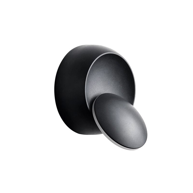 Black/White Finish Rounded Wall Lamp Simple Style LED Aluminum Sconce Lighting for Stairway