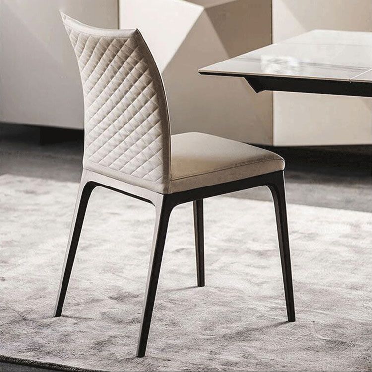 Modern Style Dining Chair Armless Chairs with Metal Legs for Kitchen