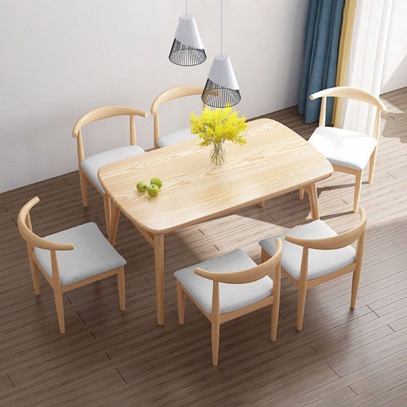 Contemporary Rectangular Dining Table with Legs for 2-4 People