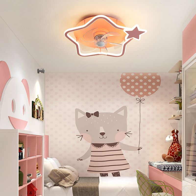 Metalen geometrische plafondventilatorverlichting moderne stijl multi -lights flush mount lampen