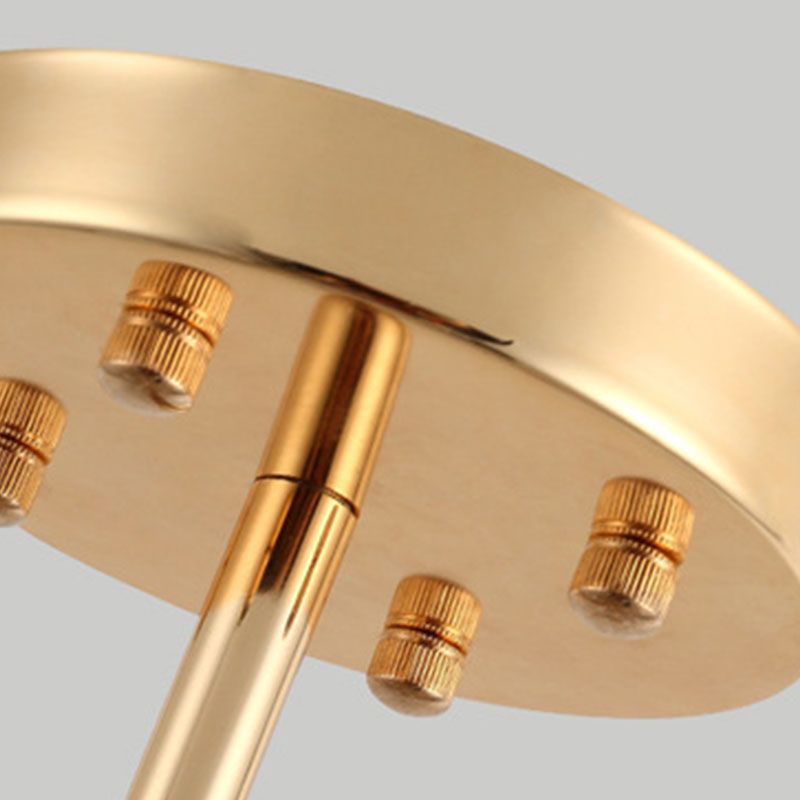 Postmoderner Stil Multi -Lampen -Kronleuchter Gold Metall Hanging Anhängerlampe für Wohnzimmer