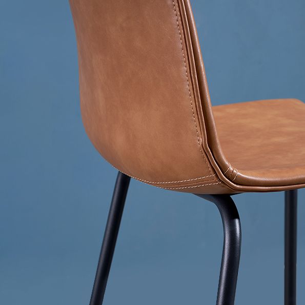 Contemporary Style Bar-stool Leather Counter Bar Stool for Kitchen Bar with Metal Legs