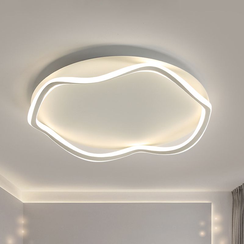 Contemporary Round Flush Light Metal 1 Light Flush Mount Lighting for Bedroom