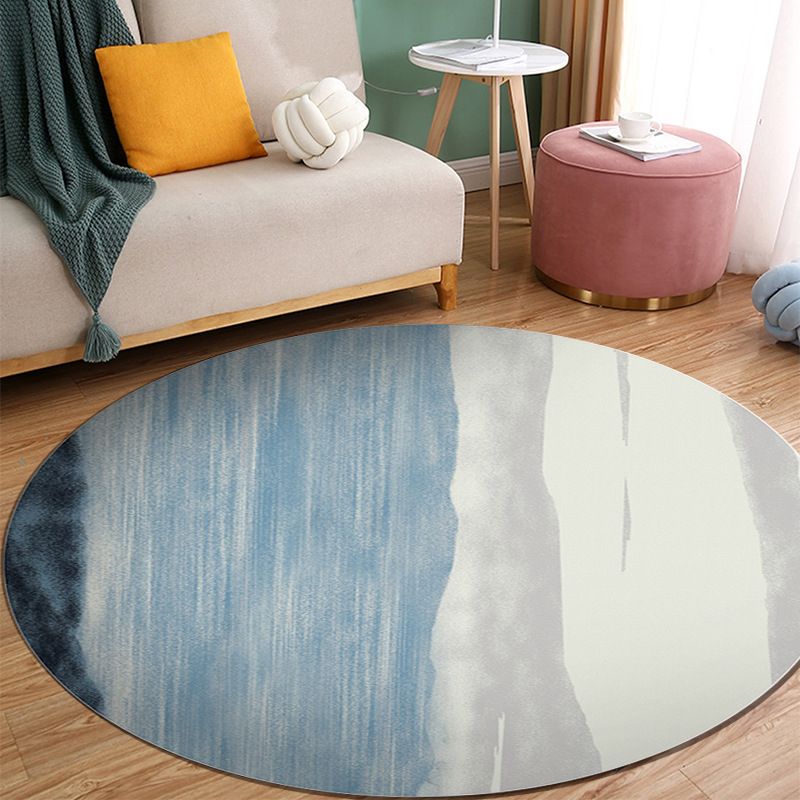 Orange Modern Rug Polyester Abstract Print Rug Washable Rug for Living Room