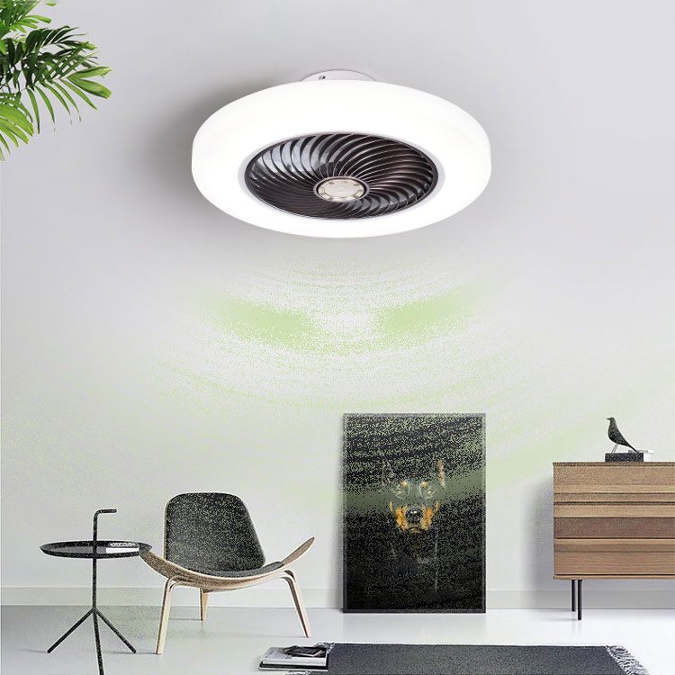 Kreisförmige Acryl -LED -Deckenlüfter minimalistisch halb flush montiertes Licht für Schlafzimmer