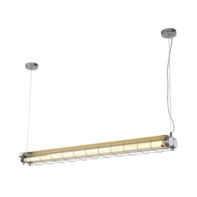 Industrial Style Iron Hanging Lamp Cylinder Shape Island Light for Dining Table