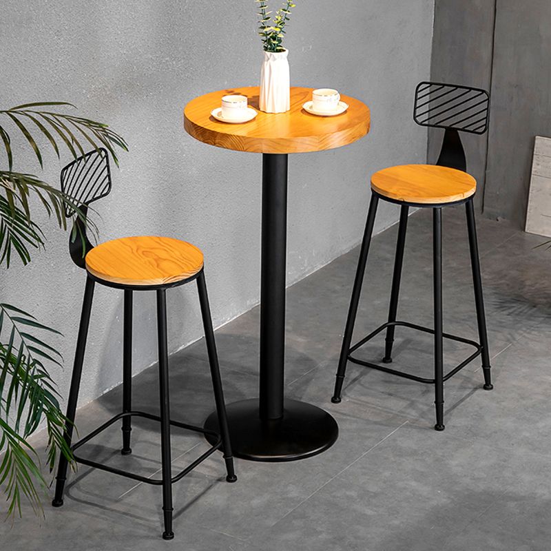 Industrial Style Barstool Metal and Wood Bar Stool for Dining Room 1 Pcs