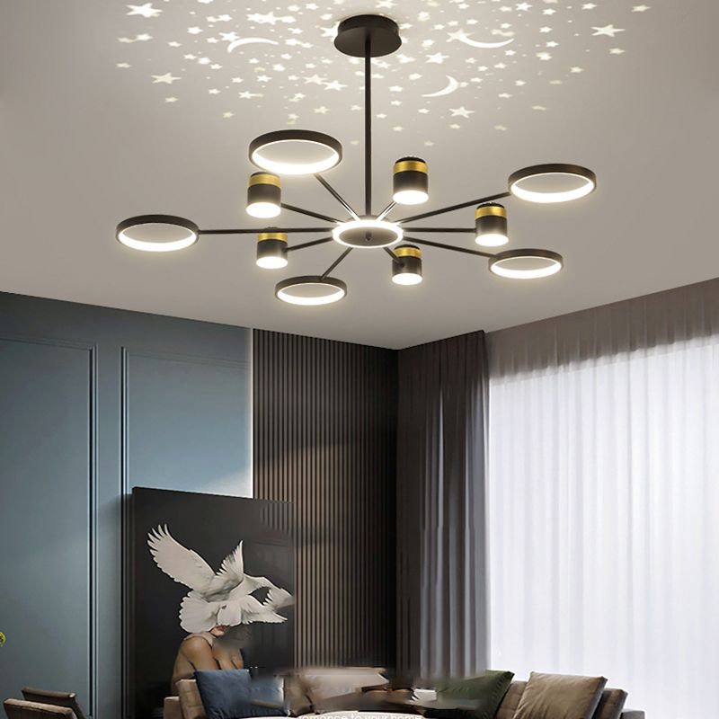 Multi Light uniek hangende kroonluchter moderne stijl metalen hangende lamp voor slaapkamer