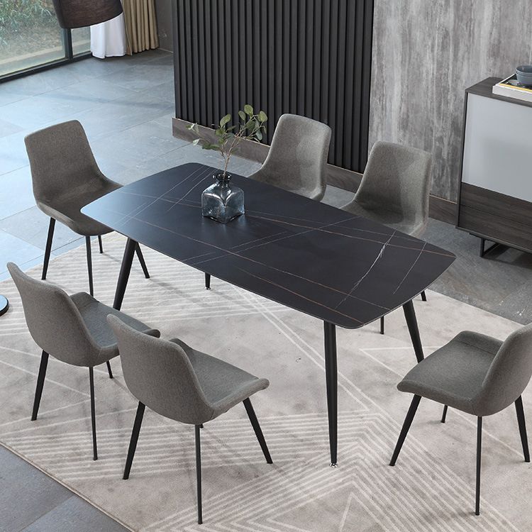 Rectangle Modern Stone Table Standard Height Dining Table with 4 Legs