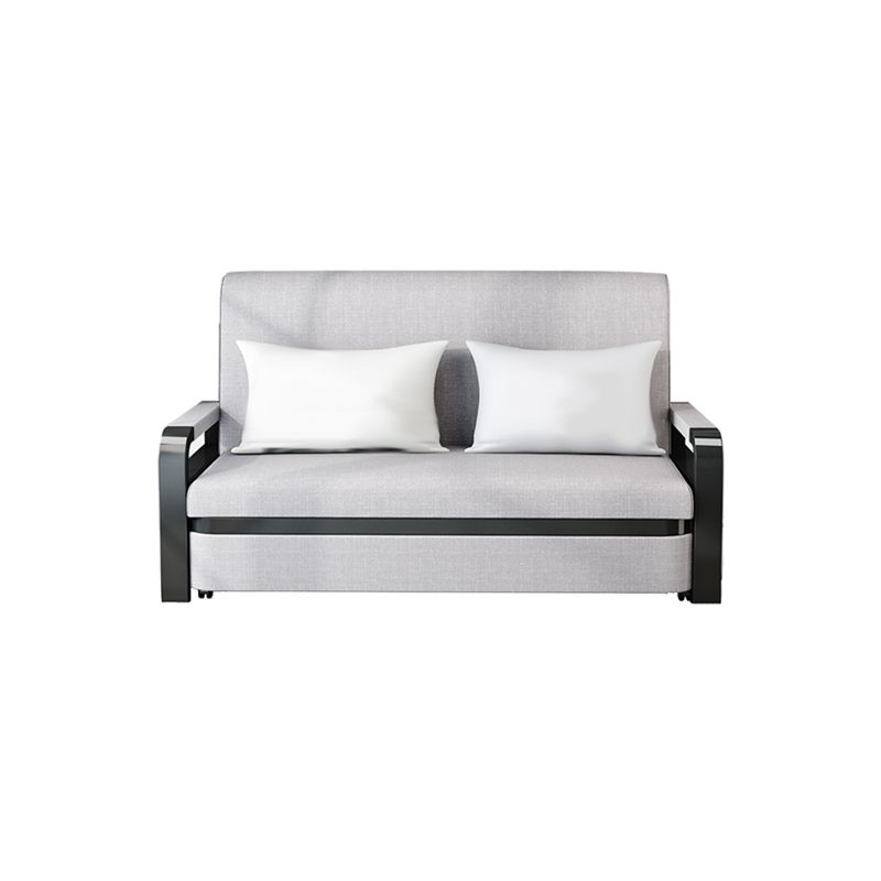 Modern Futon Sofa Bed Fabric with Storage Cushion Back Square Arms Sleeper Sofa