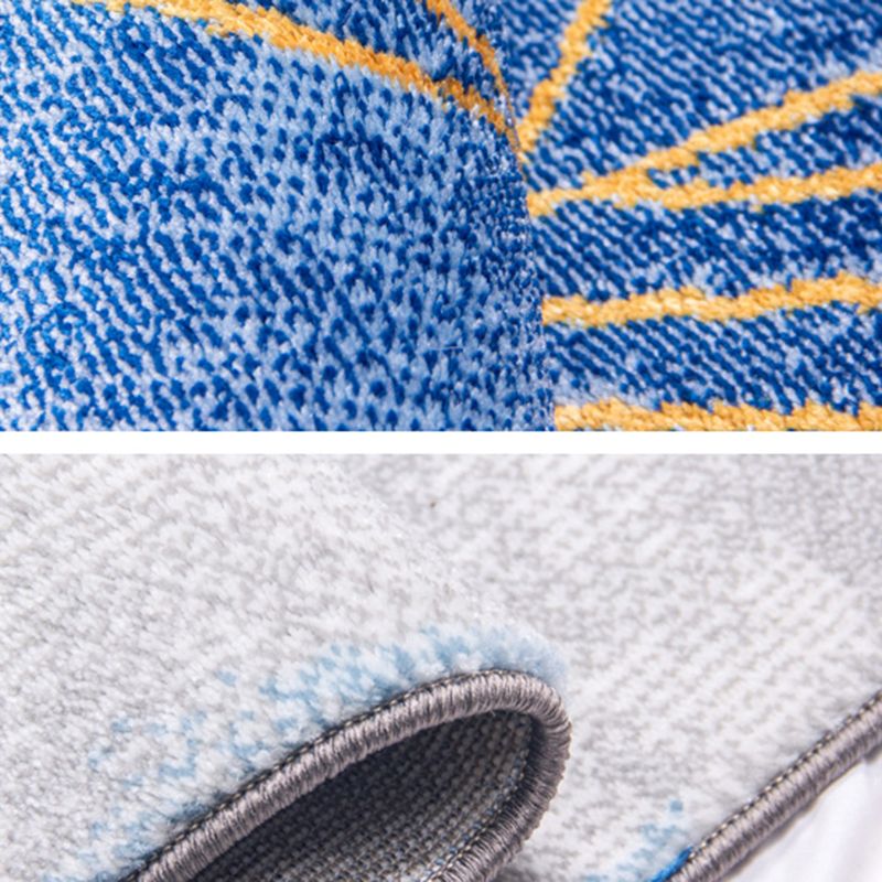 Nordic Living Room Rug Multi Color Abstract Pattern Area Carpet Synthetics Non-Slip Pet Friendly Indoor Rug