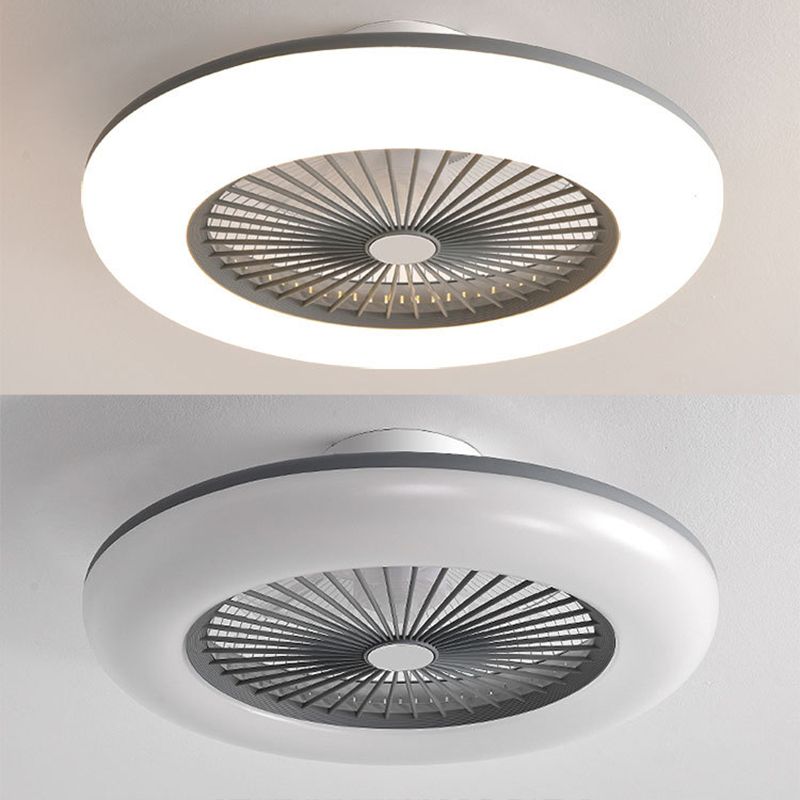 Acrylrad -förmiges halb Flush Light Makkaronstil LED -Deckenventilator Licht für Schlafzimmer