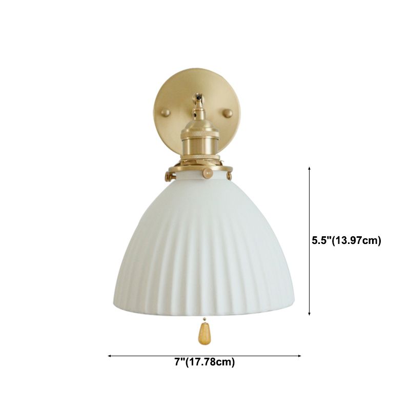 Metal Flared Wall Sconce Lights Modern Style 1 Light Wall Mounted Lamps in White