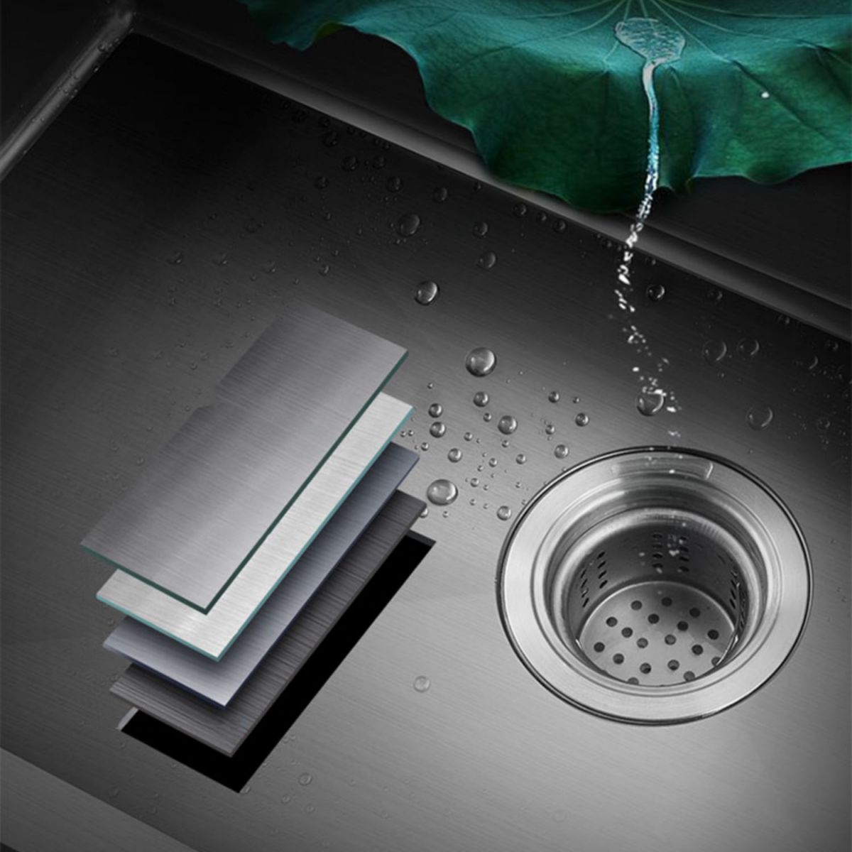 Modern Style Kitchen Sink Overflow Hole Design Drop-In Kitchen Sink