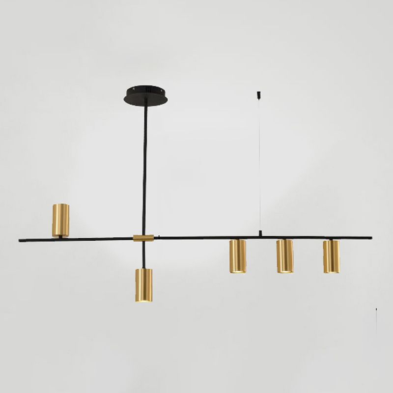 Cylindrical Metal Strip Lights Contemporary Kitchen Pendant Lights