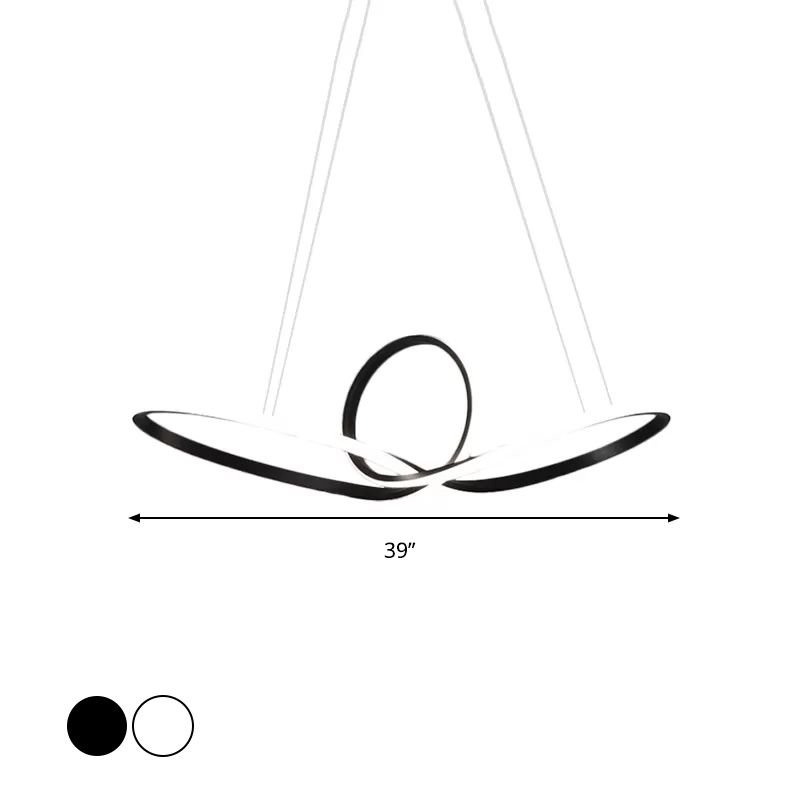 Ciclo di ciclo minimalista Pendante ristorante acrilico LED LED Light in luce calda/bianca, bianco/nero