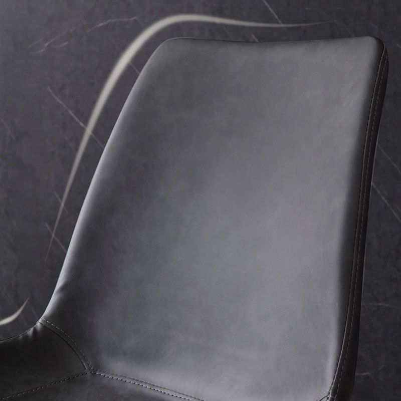 Silla de comedor tapizada de metal con respaldo sólido industrial para interiores (juego de 2)