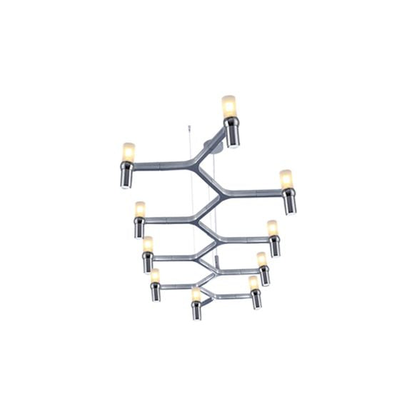 Gold/Silver Branch Ceiling Lighting Modernism 10 Heads Metallic Island Pendant Light with Bare Bulb for Dining Room