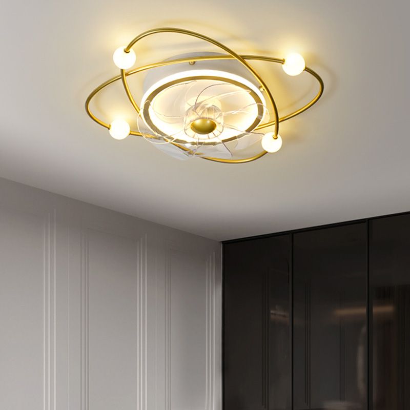 Nordic Round Flush Mount Lüfter Leuchtung Acryl Schlafzimmer LED SEMI Flush Leuchte