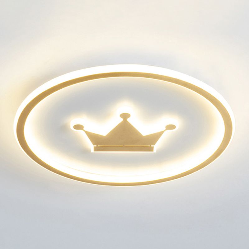 Luminaire encastré circulaire contemporain en métal, plafonnier à 1 lumière, doré