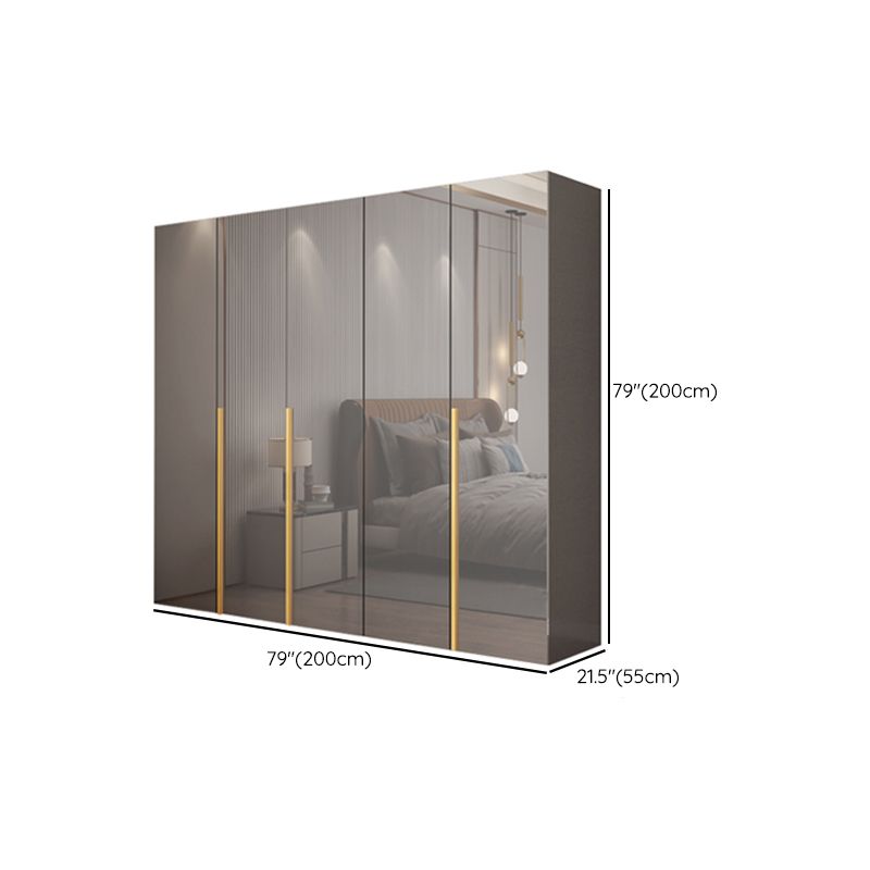 Engineered Wood Wardrobe Closet with Shelves Modern Wardrobe Cabinet for Home