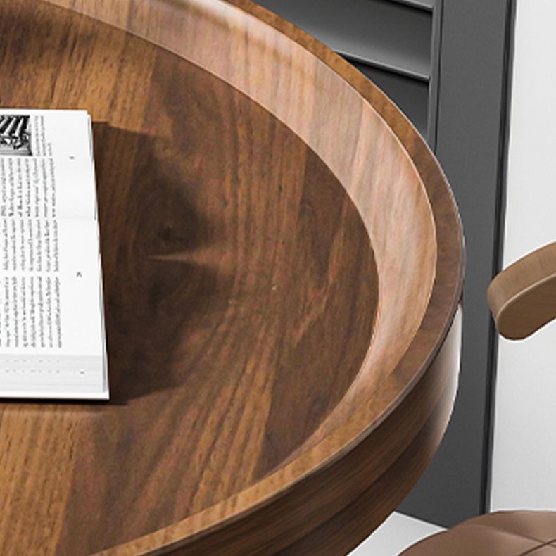 Wood 3 Legs Coffee Table Round Tray Top Coffee Table Minimalist