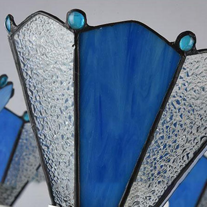 Lampada lampadario in vetro blu con emergenza blu conico barocco barocco 09/01/11 crema sospeso a sospensione per soggiorno