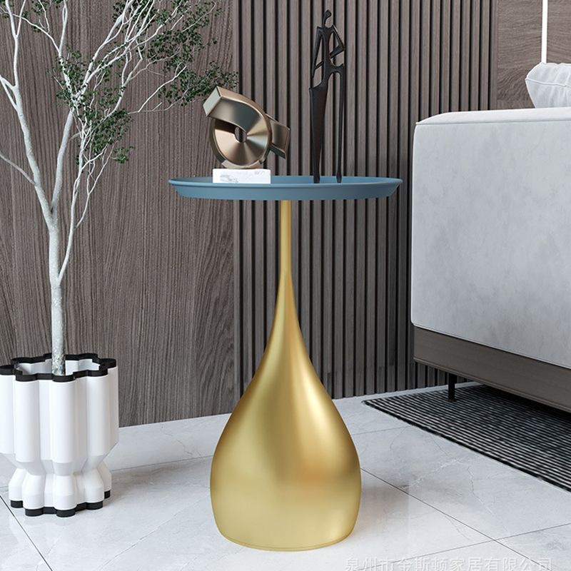 Tray Top Round Side End Table Pedestal End Table for Living Room
