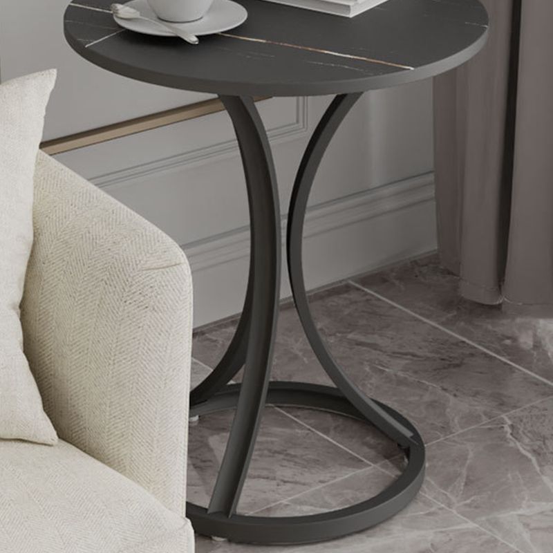 Modern Slate Round Side End Table Frame Base Type Sofa Table