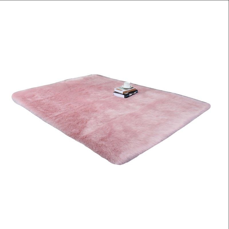 Stylish Solid Color Area Carpet Shag Polyester Area Rug Easy Care Rug for Bedroom