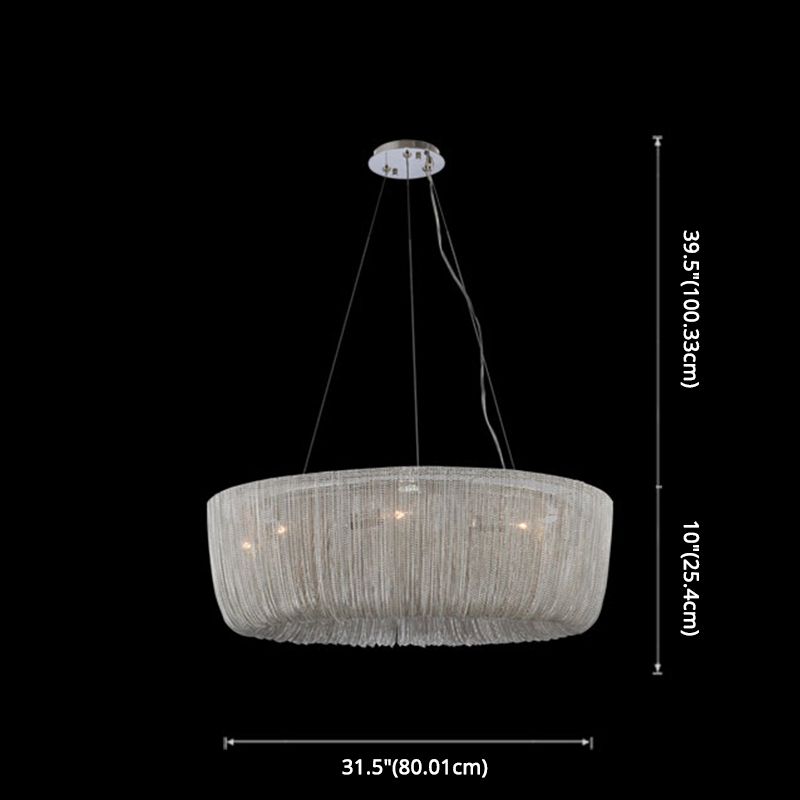 Aluminum Contemporary Hanging Light Fixtures Tassel Drop Lamp for Living Room