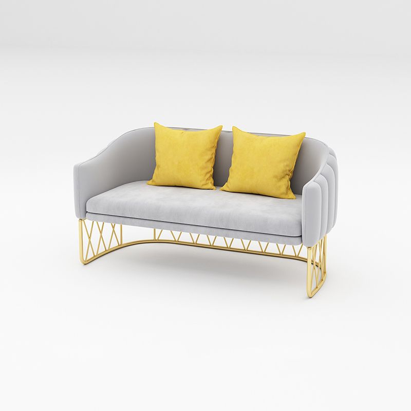 Velvet Contemporary Standard Sofa Sloped Arm Sofa for Living Room, Apartment