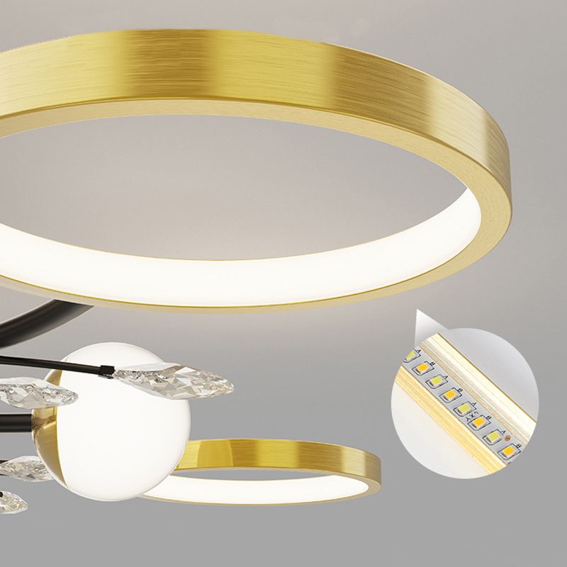 Black Sputnik Flush Mount Ceiling Light Modern Aluminum Flush Light for Living Room