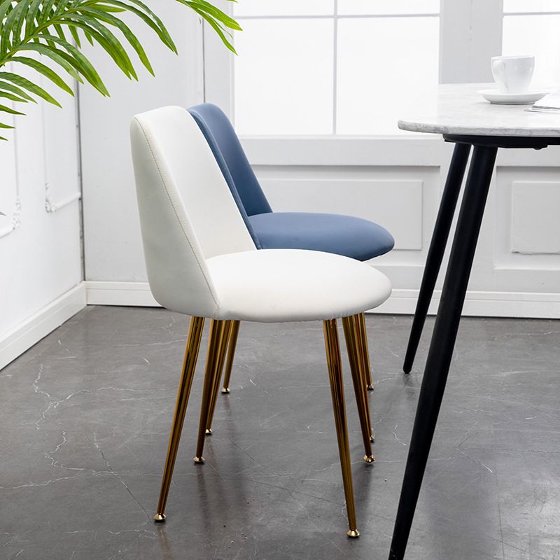 Scandinavian Glam Style Metal Solid Back Side Chair Colorful Chair Sets