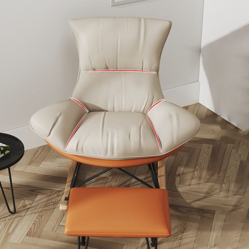 Modern Cushions Rocker Chair Metal Frame Dirt Resistant Spindle Rocker Chair