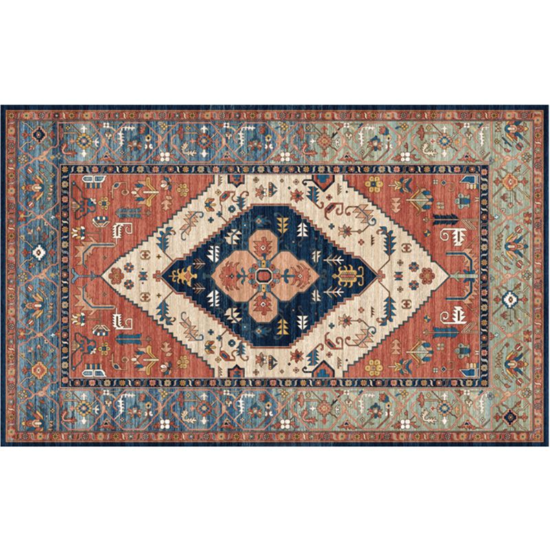 Vintage-Digitaldruck-geometrischer Teppich, mehrfarbiger Boho-Chic-Teppich, Synthetik, schmutzabweisend, rutschfest, haustierfreundlicher Teppich für Zuhause