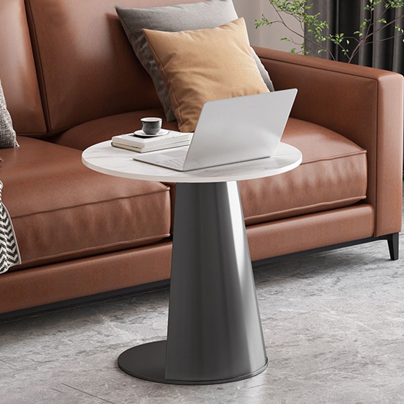 Modern 19.69" Tall Stone End Table Pedestal Side Accent Table