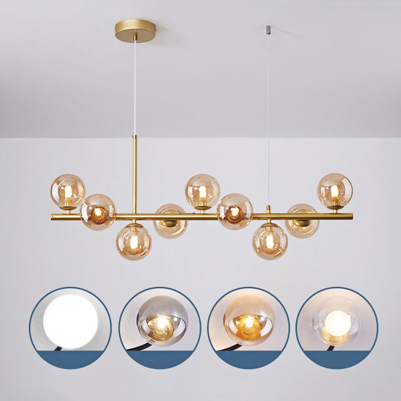 Spherical Glass Island Chandelier Light Nordic Style Chandelier Lighting Fixture