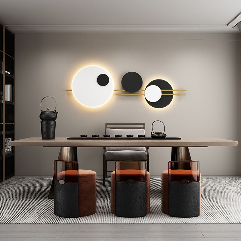 Moderne geometrische LED -Wandlampen -Metall 2 Lichter Wandleuchten